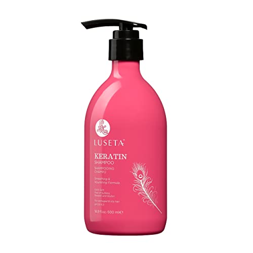 Luseta Keratin Shampoo for Dry Damaged Hair, Smoothing & Nourishing for Color Treated Hair 16.9 Oz