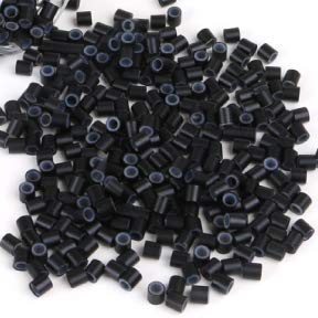 Prolinks- 500 pcs Premium Silicone Lined Copper Micro Rings Beads Tubes For I-Tip Hair Extensions (Black- 4 mm)