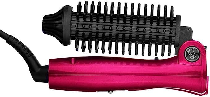 Mini Collaspe Hair Curler, Tangle-Free Curling Iron Brush and Volumizer, 1 inch Dual Voltage Travel-Friendly Tourmaline Ceramic Ionic Brush Styling Wand(Don't Blow Air