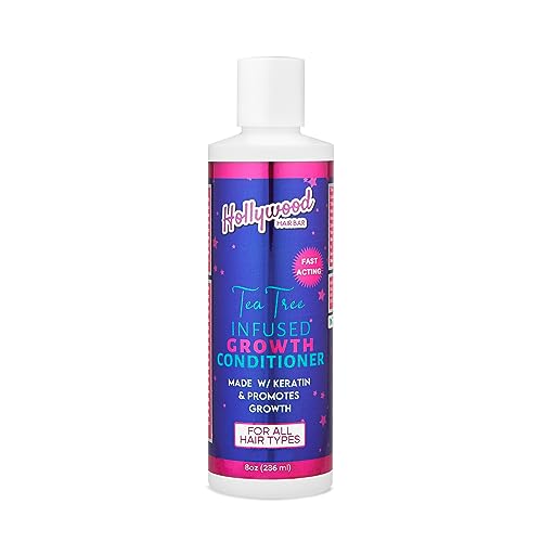 Hollywood Hair Bar Growth Conditioner - Infused with Purified Water, Tea Tree and Keratin, Vegan and Cruelty Free, 8 oz