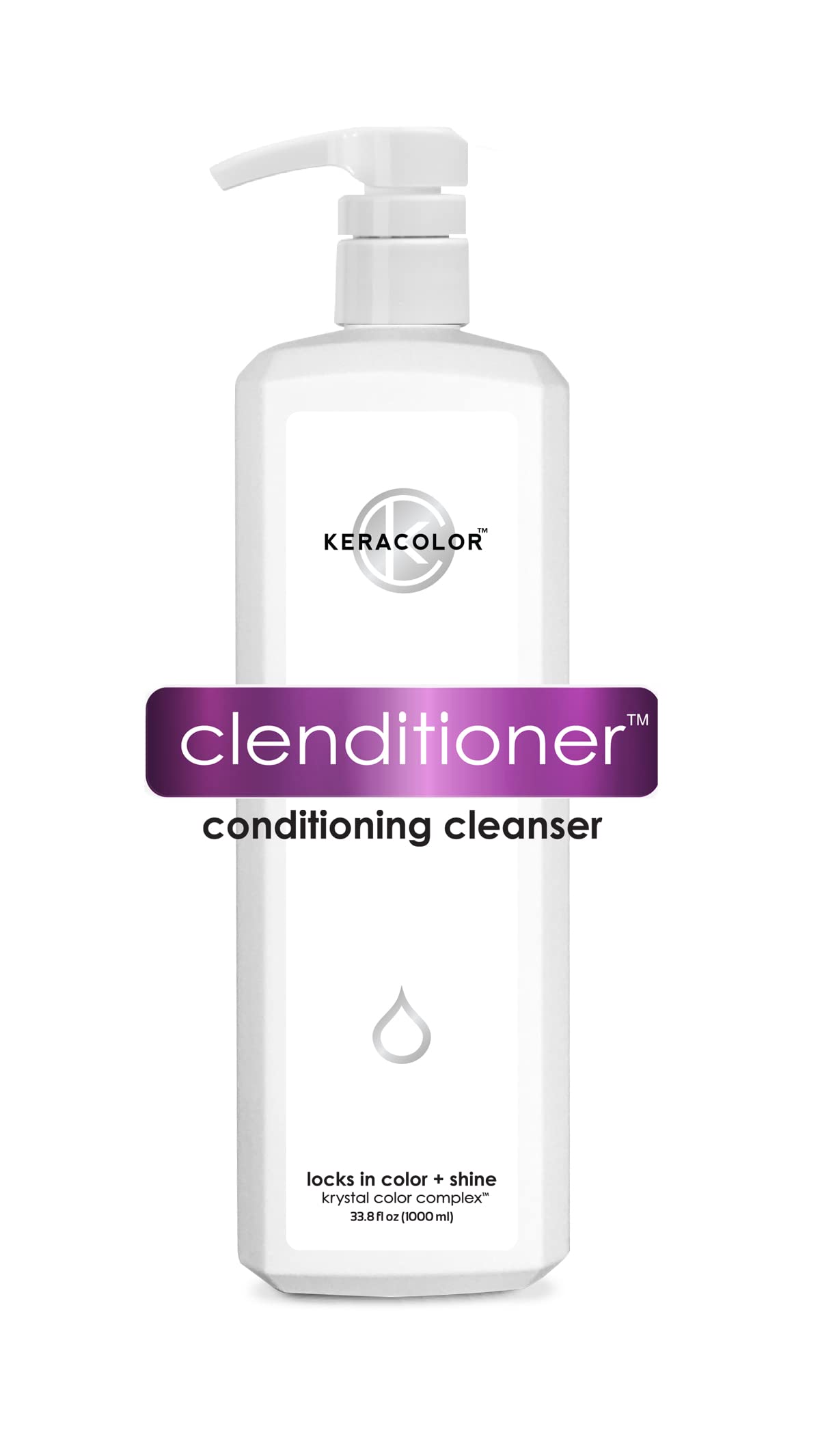 KERACOLOR Clenditioner Cleansing Conditioner Color Safe Prevents Fade - Replaces Your Shampoo, Keratin Infused, 33 Fl Oz