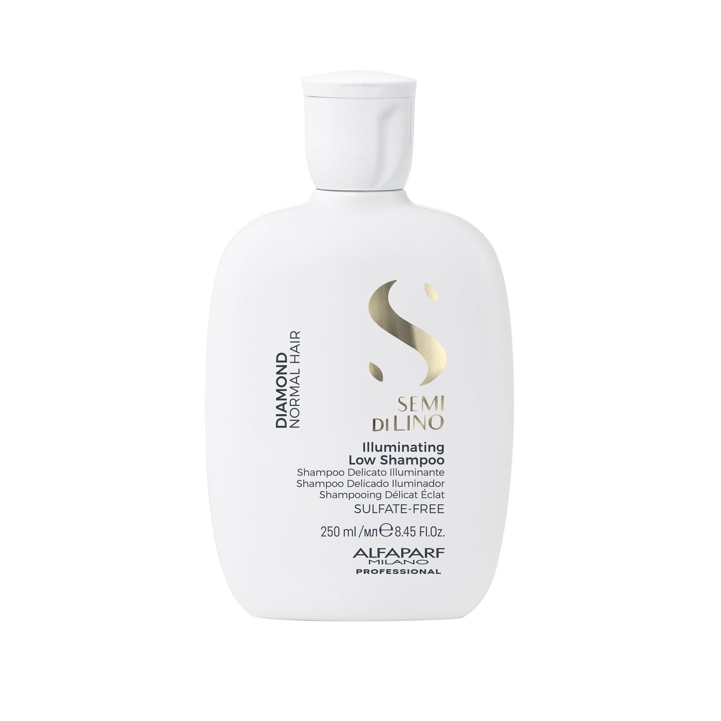 Alfaparf Milano Semi Di Lino Diamond Shine Illuminating Low Shampoo - Sulfate Free - For Normal Hair - Paraben and Paraffin Free - Safe on Color Treated Hair - Professional Salon Quality, 8.45 Fl Oz