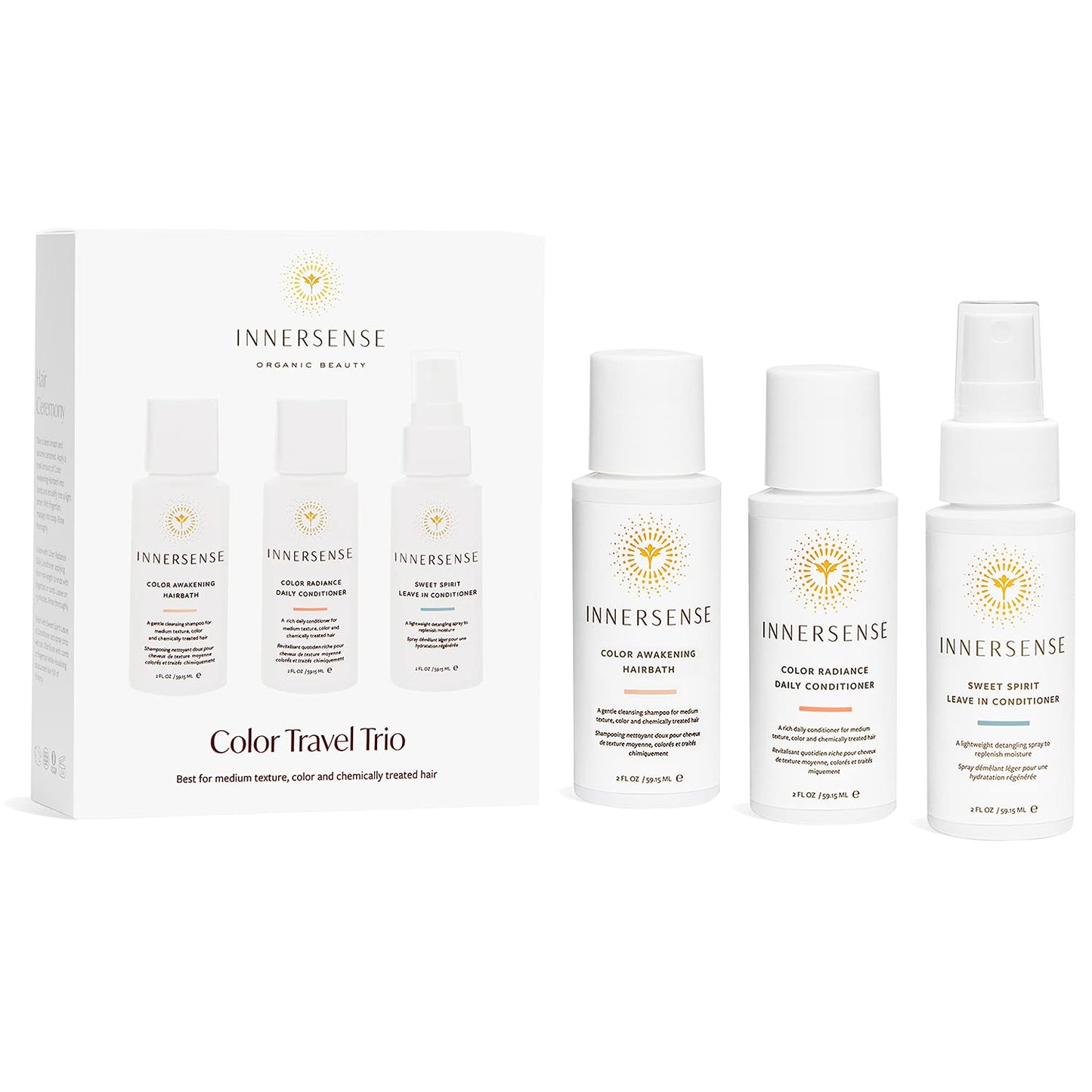 INNERSENSE Organic Beauty - Natural Color Travel Hair Trio | Non-Toxic, Cruelty-Free, Clean Haircare