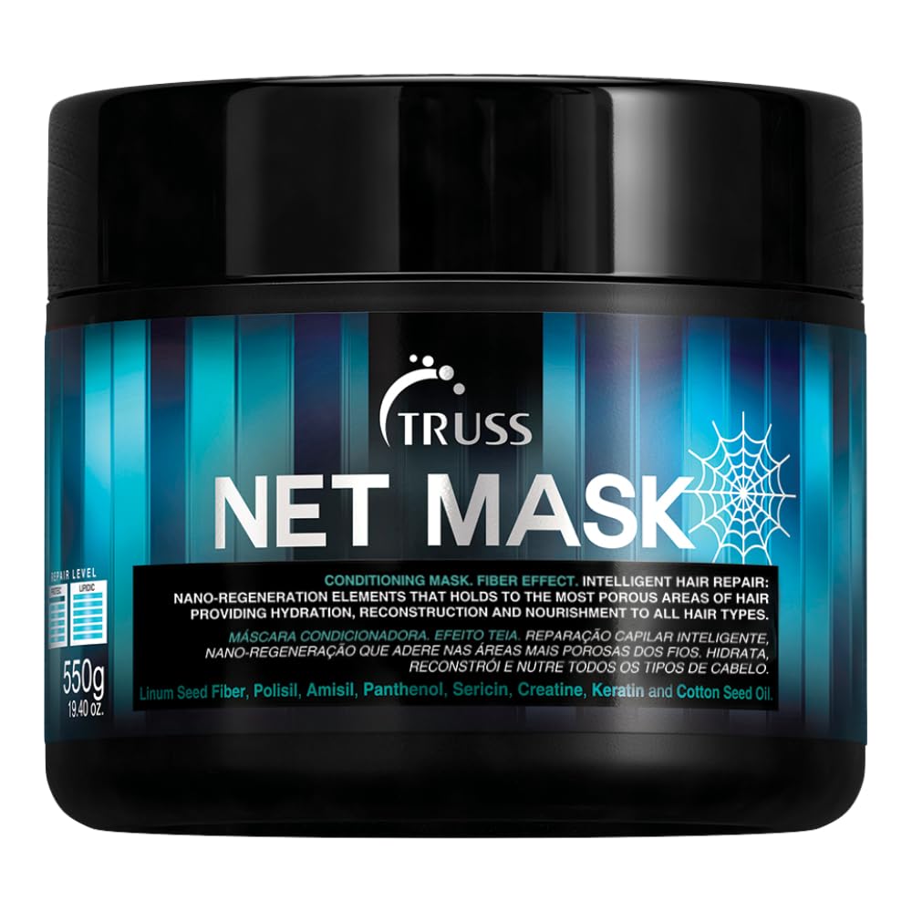 TRUSS Net Hair Mask - Deep Conditioning Treatment + Hair Repair Mask for Curly Hair - Detangle + Hydrate Curls while Soothing Damage - Anti Frizz + Humidity Blocking (19.40 oz)