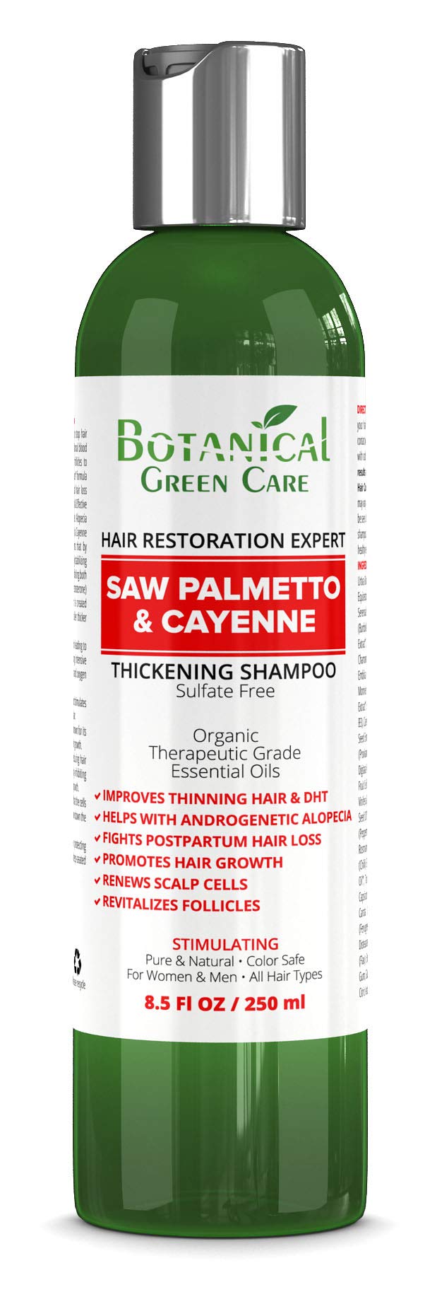 Hair Growth/Anti - Hair Loss Sulfate-Free SHAMPOO “Saw Palmetto & Cayenne”. Alopecia Prevention and DHT Blocker. Doctor Developed. NEW 2018 FORMULA!