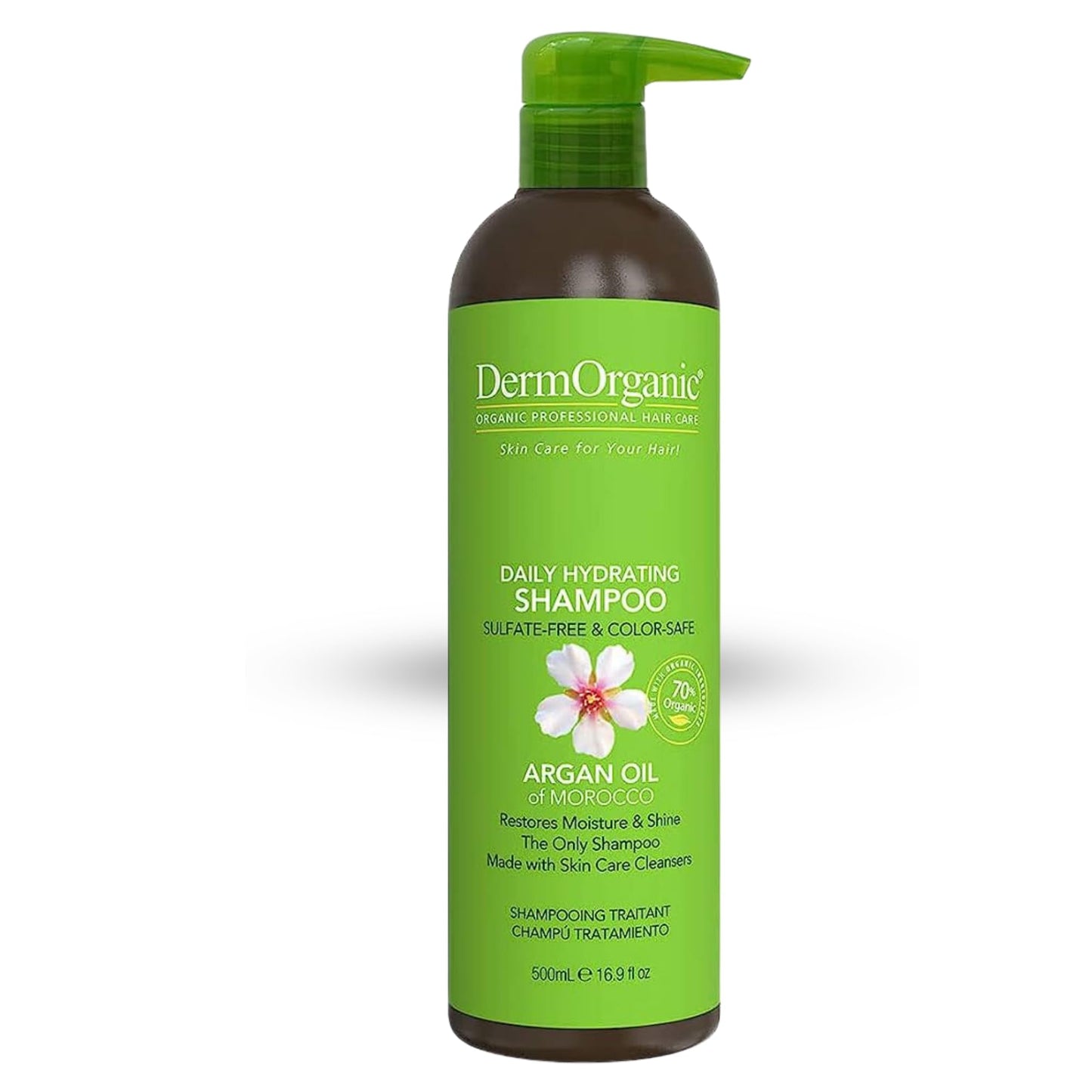 DermOrganic Argan Oil Daily Hydrating Hair Care-Sulfate Free & Color Safe-SHAMPOO 16.9 oz