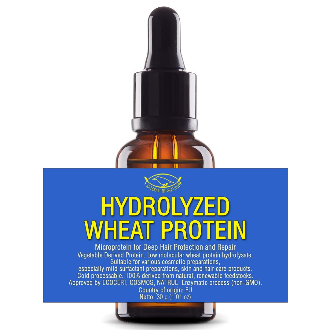 Artekas Innovation - HYDROLYZED WHEAT PROTEIN - Liquid - for Homemade Hair, Skin, Body Wash, Shampoos, Conditioners - 1.00 Oz