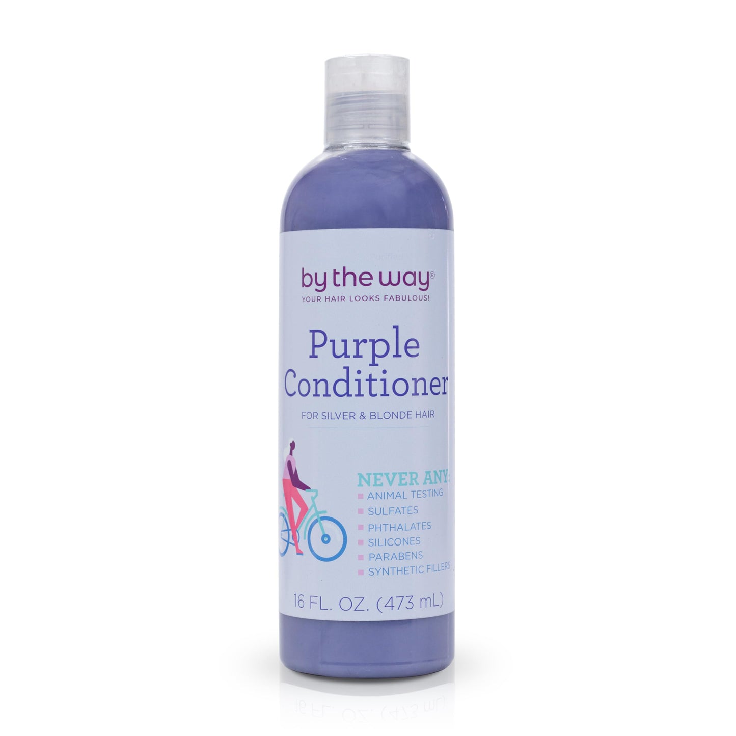 Purple Conditioner by The BTW Co. for Silver, Gray & Blonde Hair: Brighten and Remove Yellow or Brassy Tones with No Sulfates, No Parabens – Cruelty-Free for Color-Treated and Natural Hair