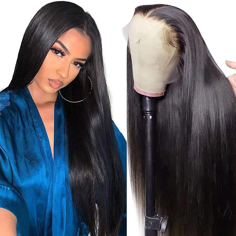 Viennois Lace Front Wigs Human Hair 180% Density 10A Brazilian 13x4 HD Straight Lace Front Wigs Human Hair Pre Plucked with Baby Hair Natural Hairline Frontal wig Glueless(16inch)