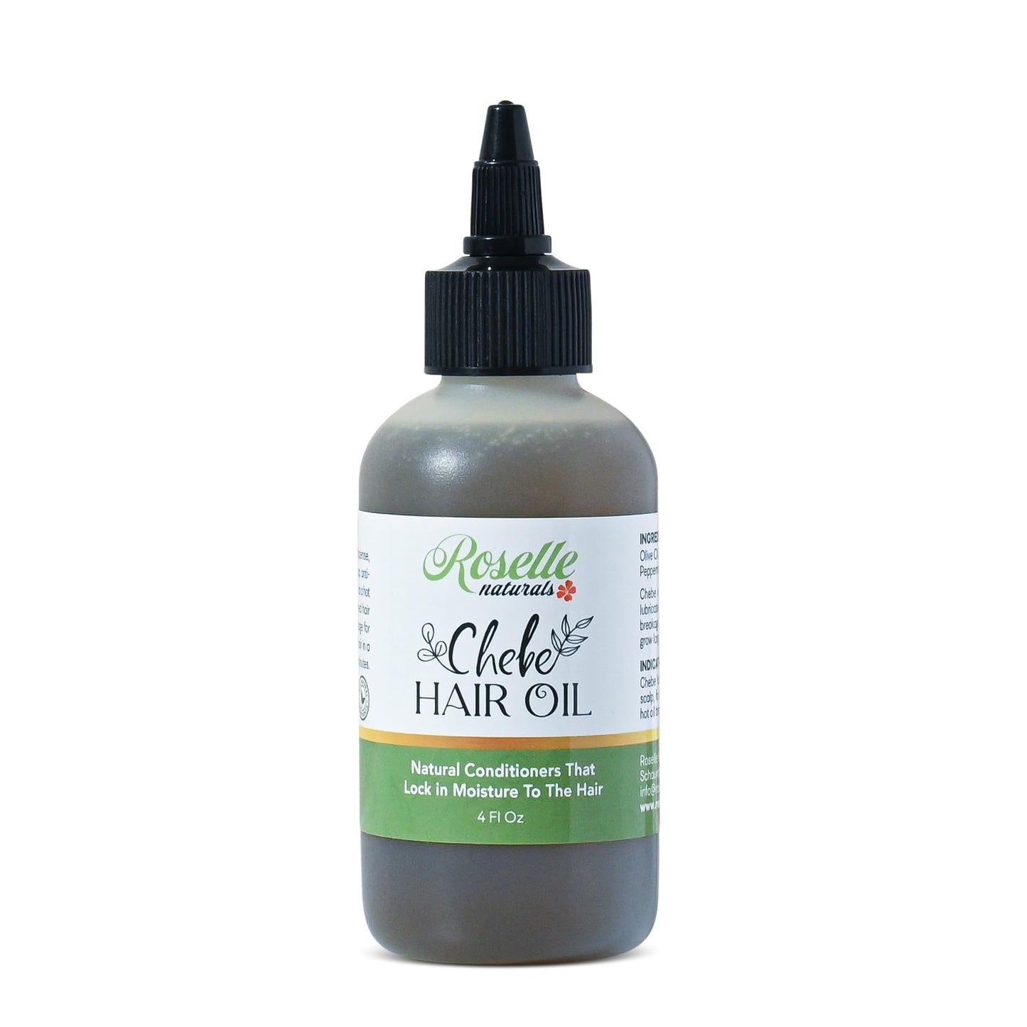 Roselle Naturals Chebe Hair Oil Made with Authentic Chebe Powder from Chad – African Chebe Oil for Hair Growth, Itchy Scalp Relief, fights dryness and breakage – 4 ounces