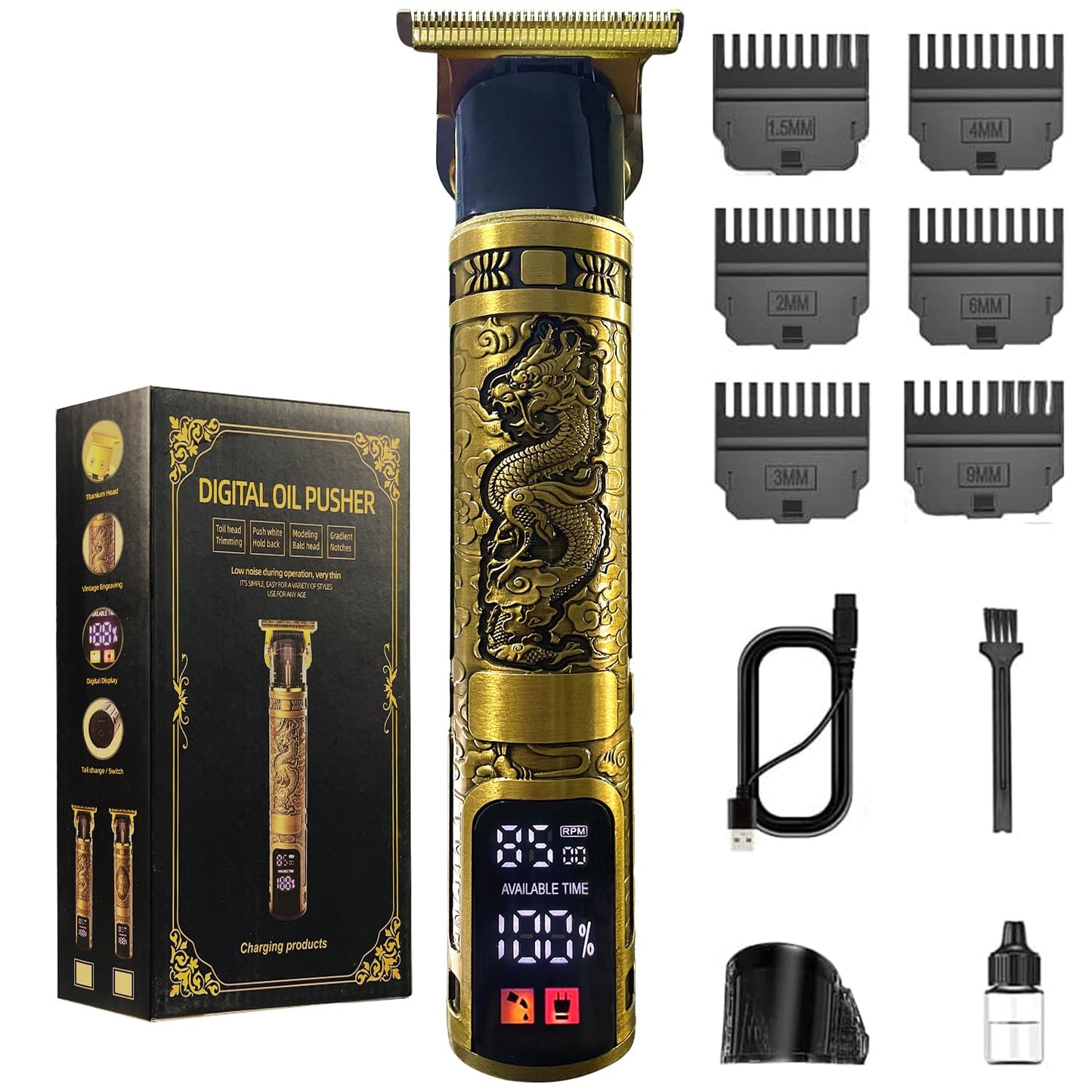 JAVENPROLIU Professional Hair Trimmer for Men,Zero Gapped Cordless T-Blade Hair Clippers for Men,Edger Razor Shavers Rechargeable T Liners for Beard Trimmer Men Clippers