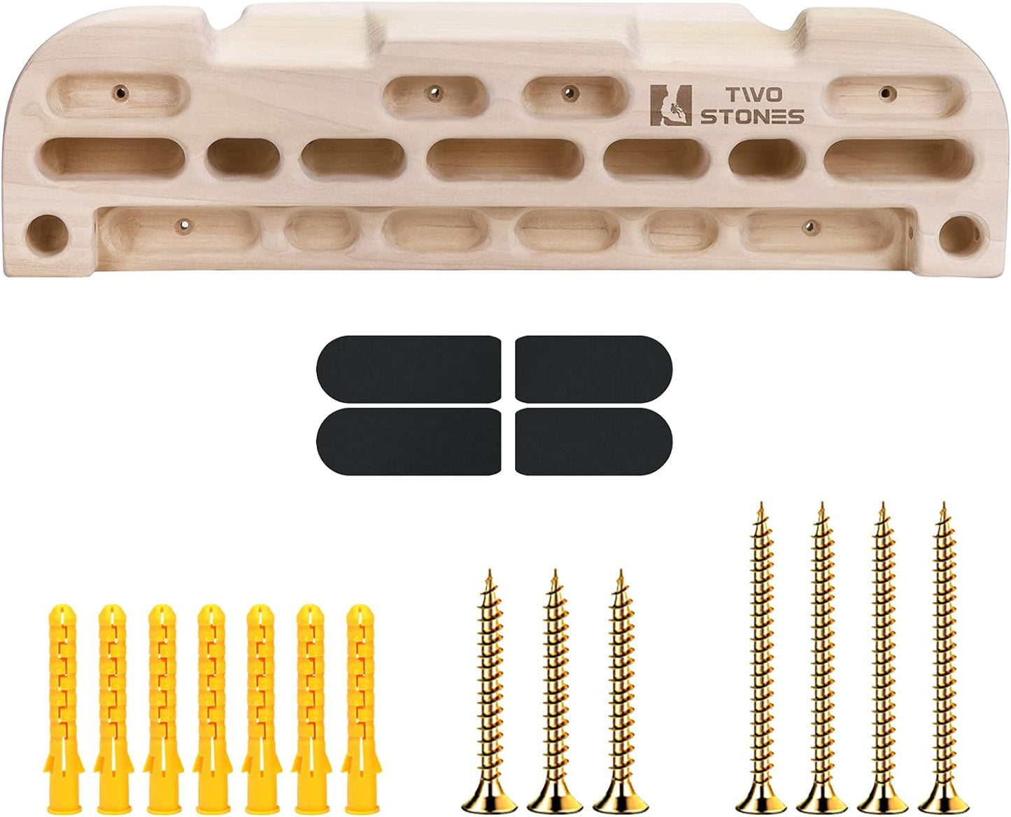 TWO STONES Fingerboard Climbing with Rock Climbing Hangboard Grips as Climbing Pull Up Bar Training Tool for Rock Climbing and Bouldering Indoor and Outdoor Practice