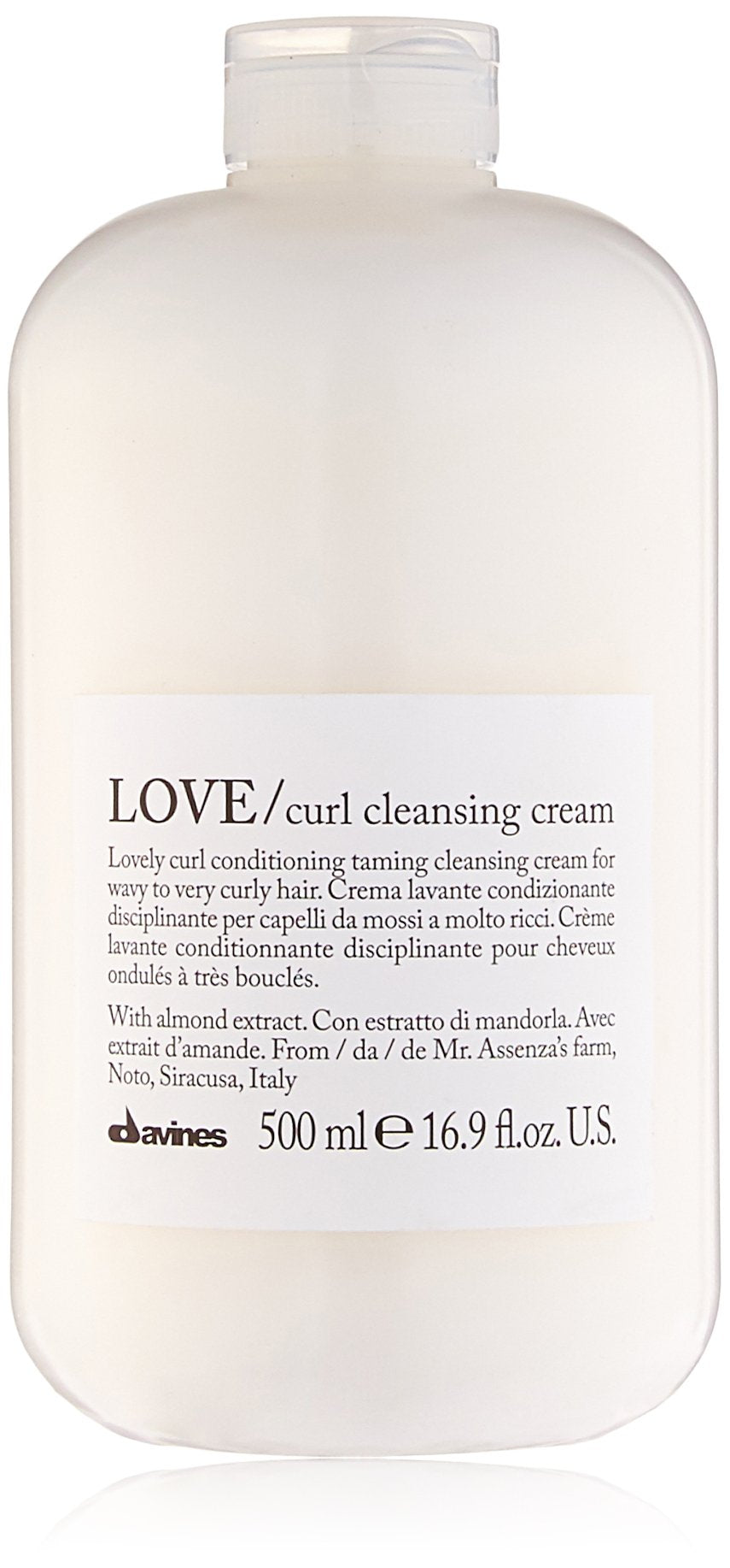Davines LOVE Curl Cleansing Cream, All In One Shampoo and Conditioner, Soften and Hydrate Wavy And Curly Hair, 16.9 Fl. Oz