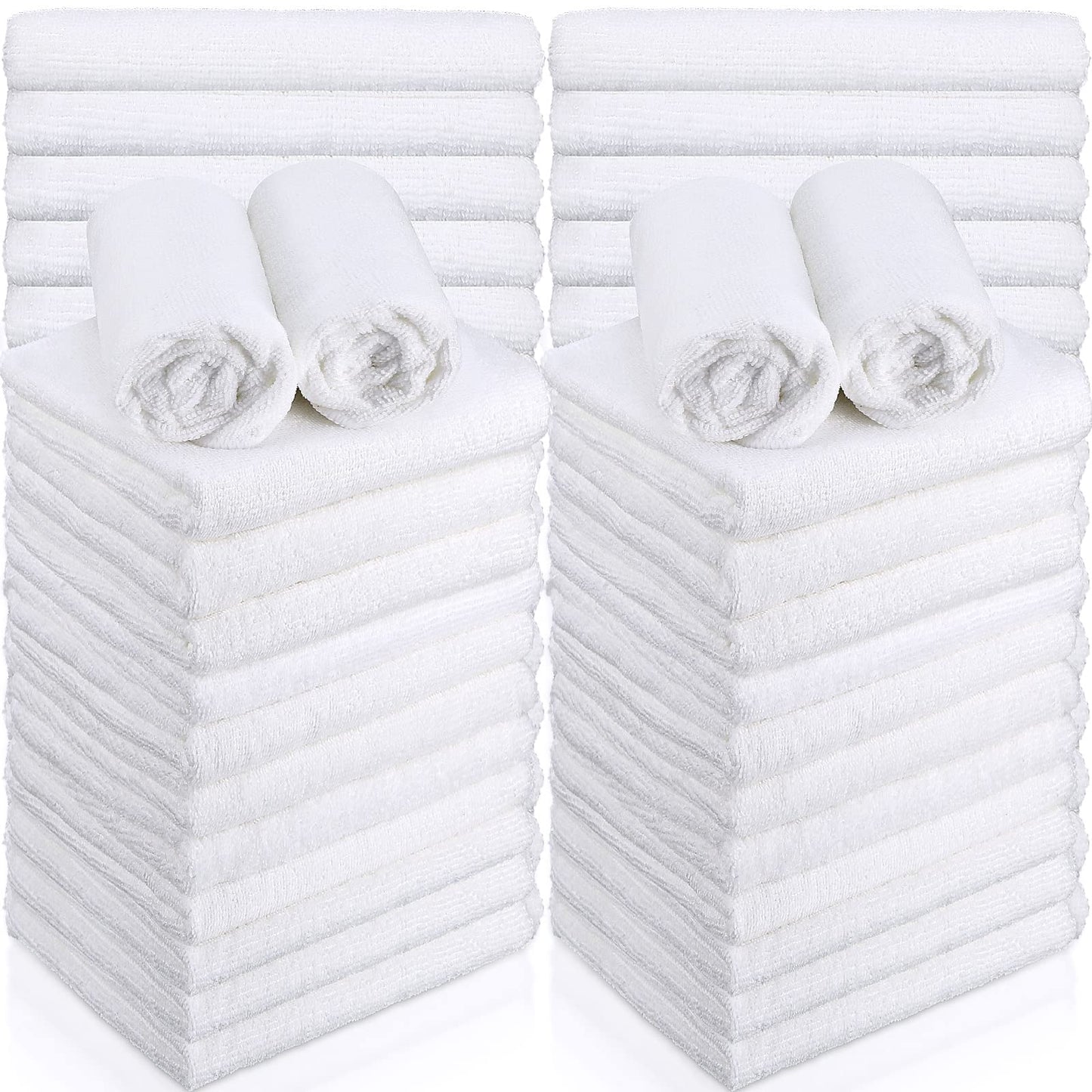 Shimeyao 36 Pack Bleach Proof Salon Towels, Microfiber Absorbent Towels for Hair Facial, Lint Free Hand Towels, Bleach Resistant Gym Towel for Home Salon Spa Barber, 16 x 27 Inches(White)