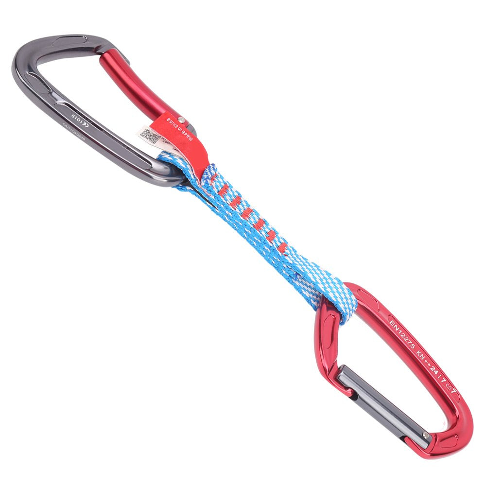 ESTINK Quickdraw Set,Camnal Outdoor Climbing Quickdraw Set Straight Gate and Bent Gate Carabiner 27Cm,Climbing Accessory