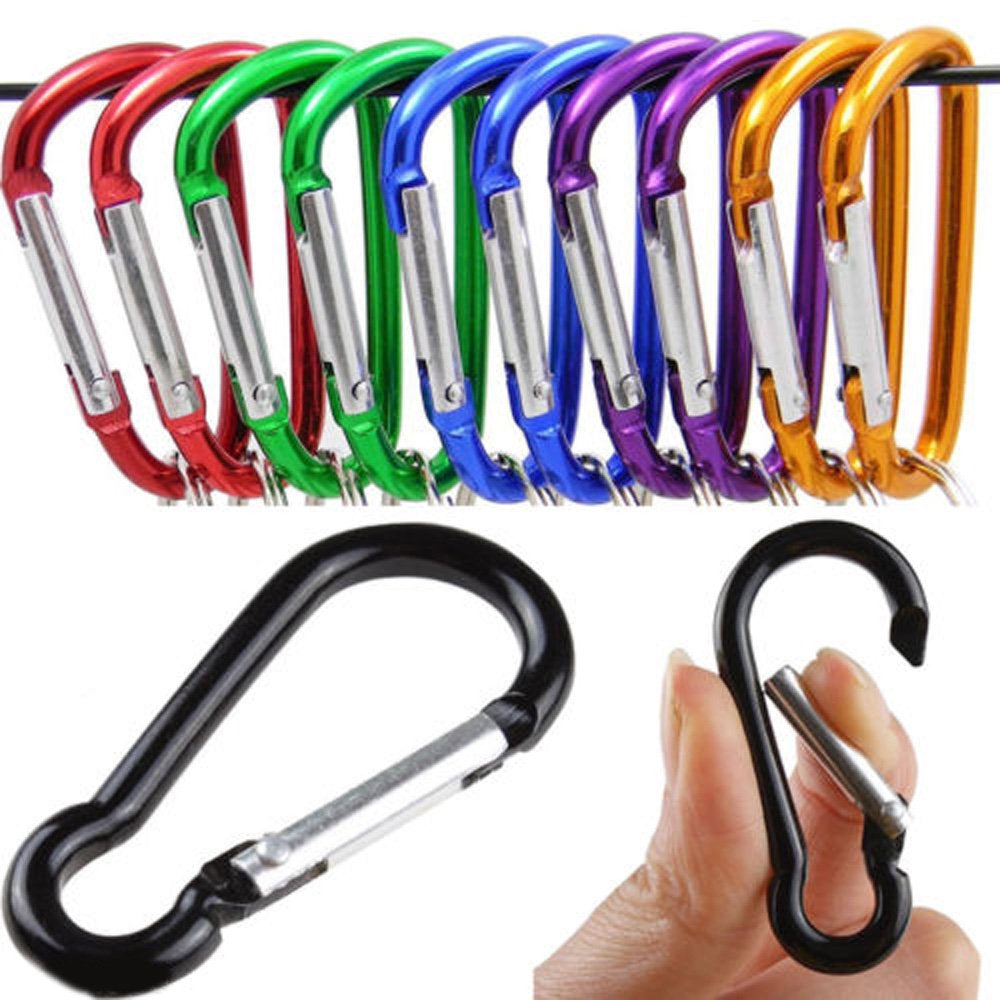 MS6259 10 Pcs Mountaineering Carabiner Hooks Rope Clip Hook Keys Chain Rock Climbing Tool