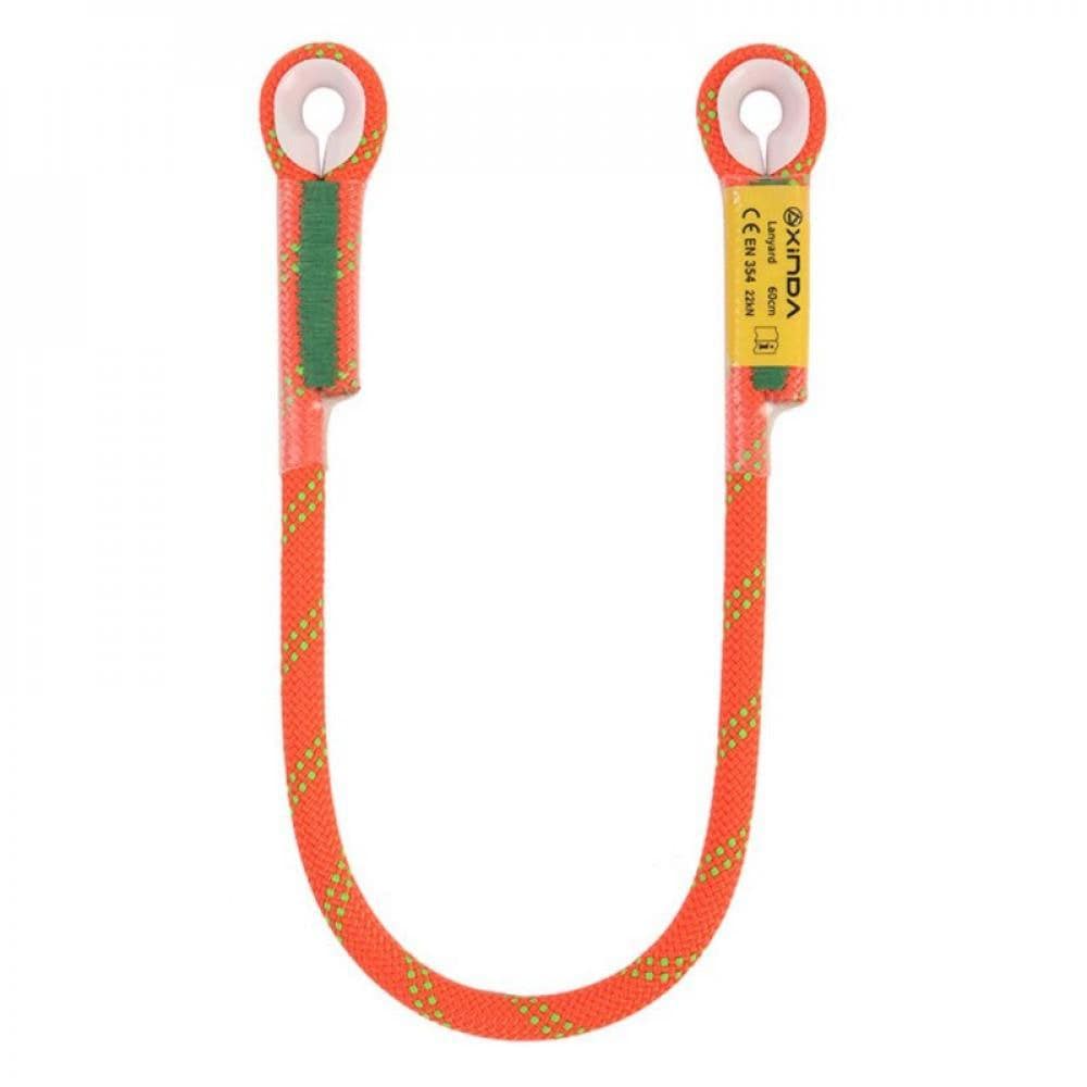 1Pc Professional Rock Climbing Rescue Lanyard Protective Eye-To-Eye Loop Rappelling Rope Mountaineering Accessories Orange 200Cm/78.7"