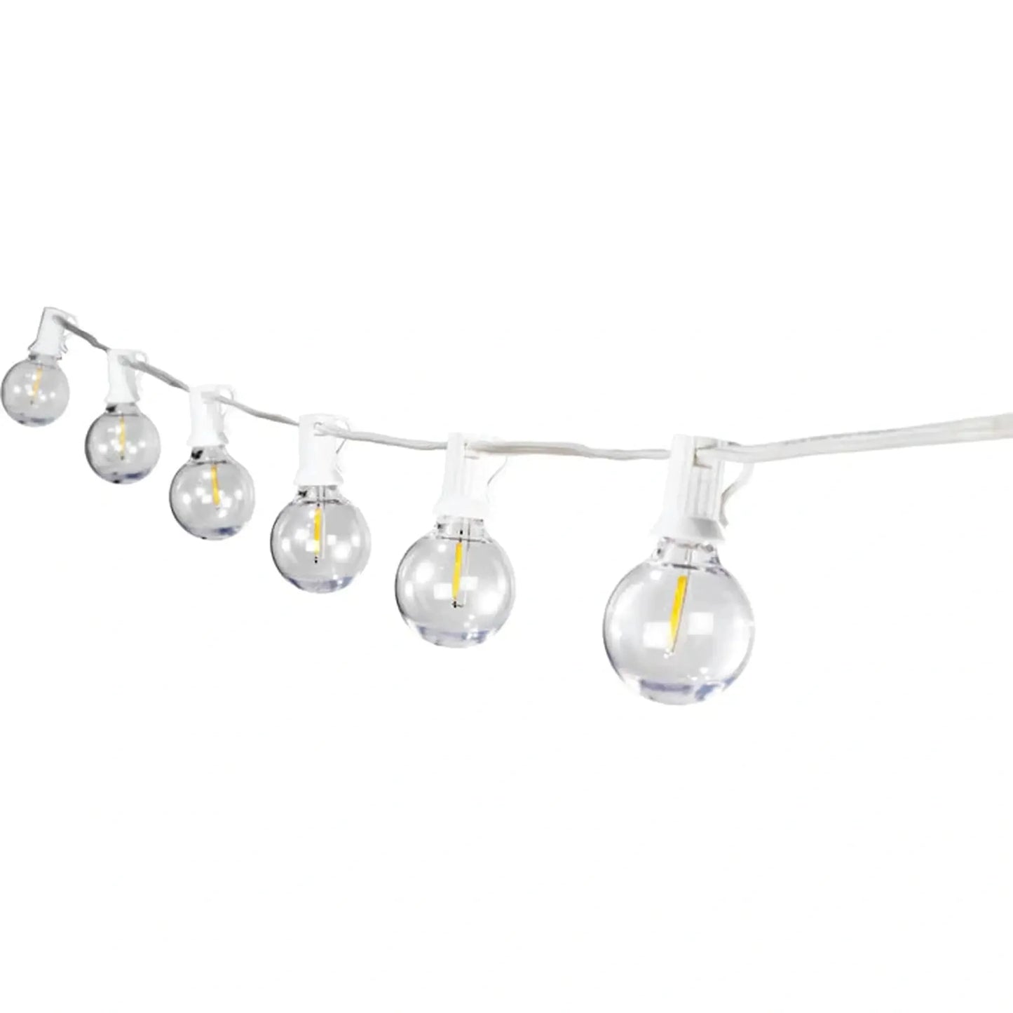 25' White LED G40 Bistro String Lights