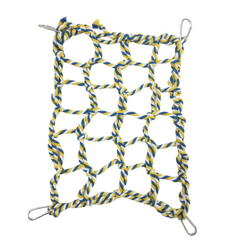 Walbest Pet Climbing Net,Bird Climbing Toy Hammock Toy Cotton Rope Weaving Cage Accessories Bird Parrot Toy Climbing Net for Hamster Squirrel