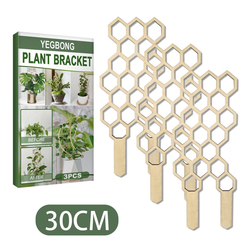 3 Pack Small Trellis for Stems Vines Peas Vegetables,Wooden Honeycomb Shape Potted Plant Flower Stem Vines Climbing Training Support Pole Accessories - Geometry