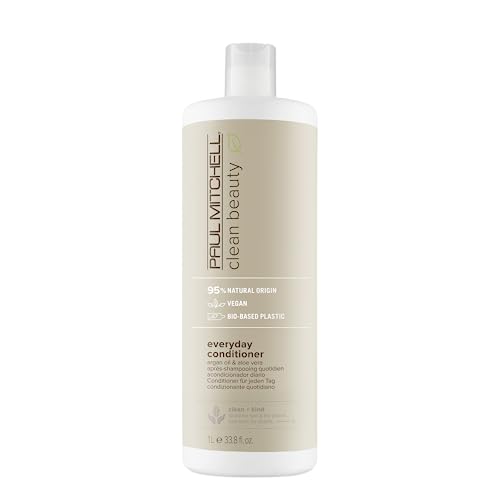 Paul Mitchell Clean Beauty Everyday Conditioner, Ultra-Rich Formula, Improves Elasticity, For All Hair Types, 33.8 fl. oz.