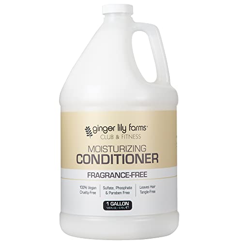 Ginger Lily Farms Club & Fitness Moisturizing Conditioner for Dry Hair, 100% Vegan & Cruelty-Free, Fragrance Free, 1 Gallon (128 fl oz) Refill