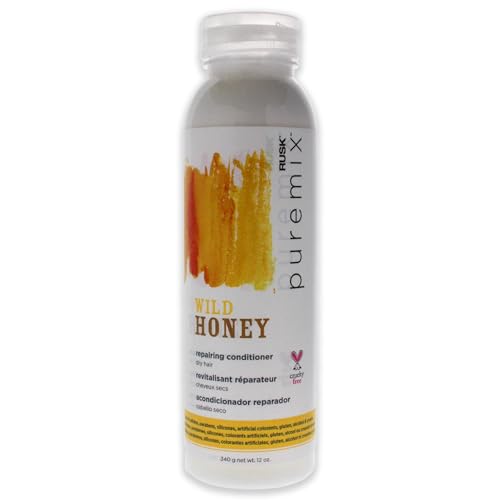 RUSK PUREMIX Wild Honey Repairing Conditioner for Dry Hair, 12 Oz, Formulated with Honey & Natural Antioxidants to Soften, Smooth, and Deeply Moisturize and Repair Frizzy, Fragile, Unruly Hair