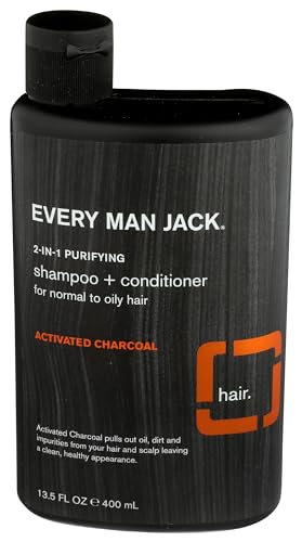 Every Man Jack Activated Charcoal Purrifying 2 In 1 Shampoo + Conditioner -13.5oz, 13.5 Oz