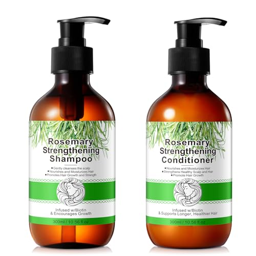 Rosemary Shampoo and Conditioner,Hair Growth Shampoo and Conditioner for Thinning Hair Strengthening Scalp Health Promotes Hair Regrowth,Shampoo and Conditioner for Hair Loss for Women Men