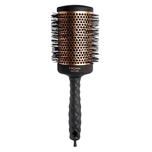 Fromm Heat Duo Copper x Ceramic 2.5" Round Brush for Expert Blowouts and Faster Hair Drying, Roller Hairbrush for Anti-static Styling, Smoothing, Straightening and Shine