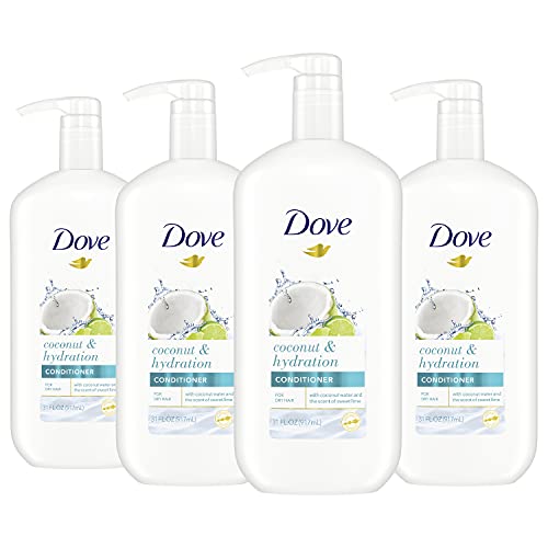 Dove Ultra Care Conditioner Coconut & Hydration, Pack of 4, for Dry Hair Conditioner with Coconut Oil, Jojoba Oil & Sweet Almond Oil 31 oz