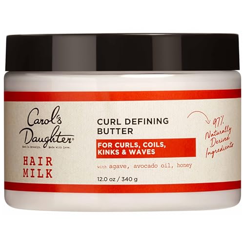 Carol’s Daughter Hair Milk Curl Defining Butter for Curls and Coils, with Agave, Avocado Oil and Honey, Silicone Free and Paraben Free Butter for Curly Hair, 12 oz
