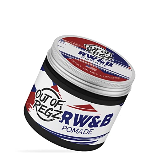 Out of Regz Hair Pomade for Men, Red, White & Blue - Strong Hold Pomade, Resistant to Humidity and Weather, Sweating, and Wind - Hair Styling Pomade with Low Shine