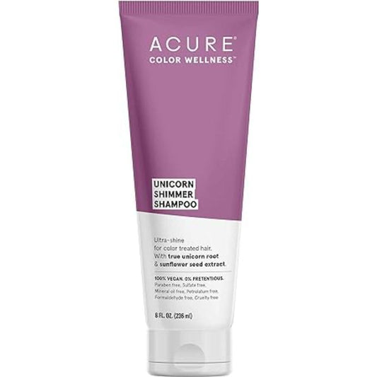 ACURE Unicorn Shimmer Shampoo | 100% Vegan | Performance Driven Hair Care | True Unicorn Root & Sunflower Seed Extract - Ultra-Shine Formulation For Color Treated Hair | 8 Fl Oz
