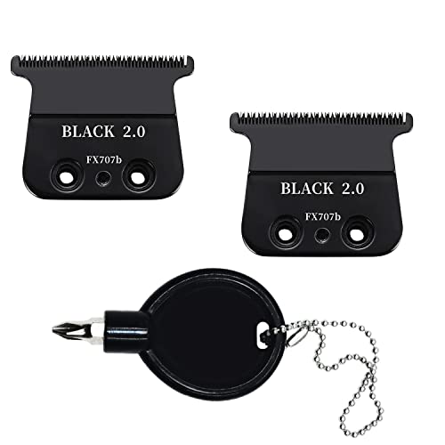 2 Pack Replacement DLC Blade Compatible with BaByliss FX787 Series and FX726,for Outlining Hair Trimmers FX787 and LoPROFX Trimmers FX726, Black