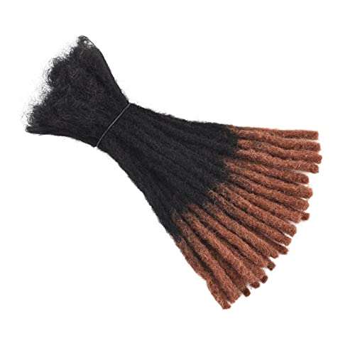 Dreadlock Extensions Human Hair, Handmade Permanent Loc Extensions Human Hair 0.8cm 8Inch 30Stands For Man/Women/Kids Full Head Can Be Dyed Bleached Curled(Black to Brown,T1B/30)