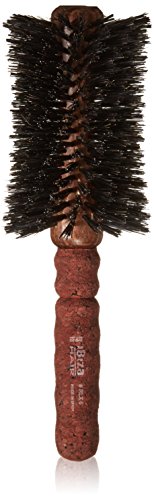 Ibiza Hair Professional Boar Hair Concave Barrel Brush (RLX5, 80mm) with Reinforced Swirled Bristles & Cork Handle, Contours to the Head Shape to Create Shiny Hair, For All Hair Types, Heat Resistant