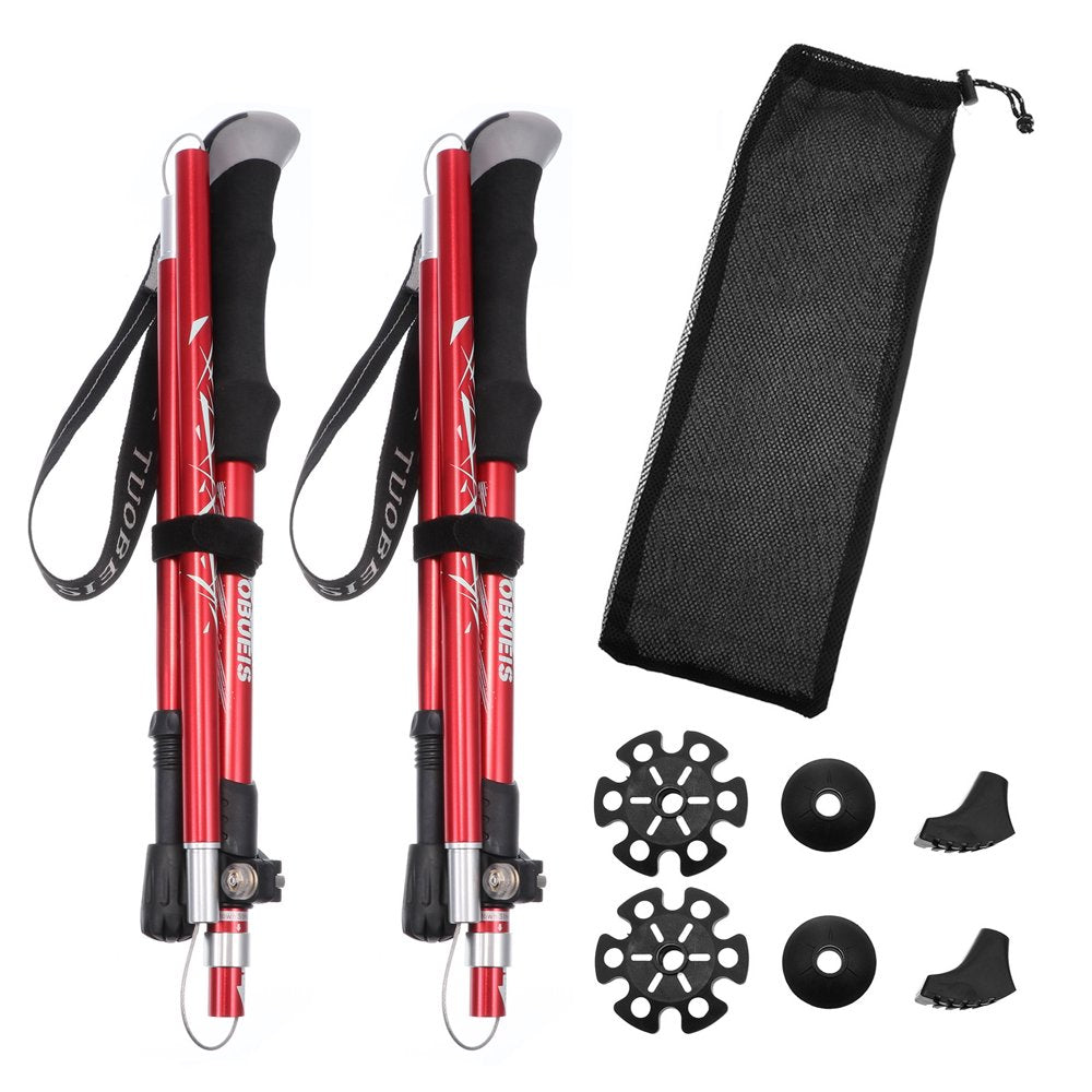 2Pc/Pair 130CM Trekking Aluminum Alloy Climbing Stick Telescopic Running Trail Canes Shockproof Hiking Accessories
