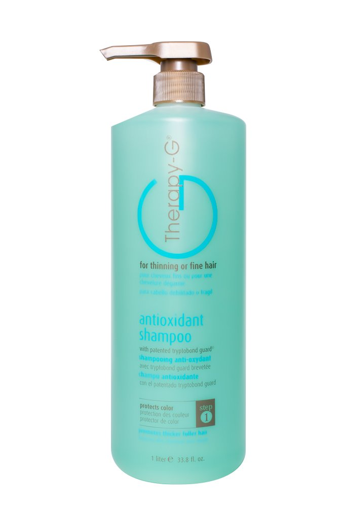 Therapy-G Antioxidant Shampoo (Liter 33.8oz) for fine, thinning hair and anti hair loss. Protects hair color and prevents damage and helps inhibit DHT and stimulate renewed growth shampoo..