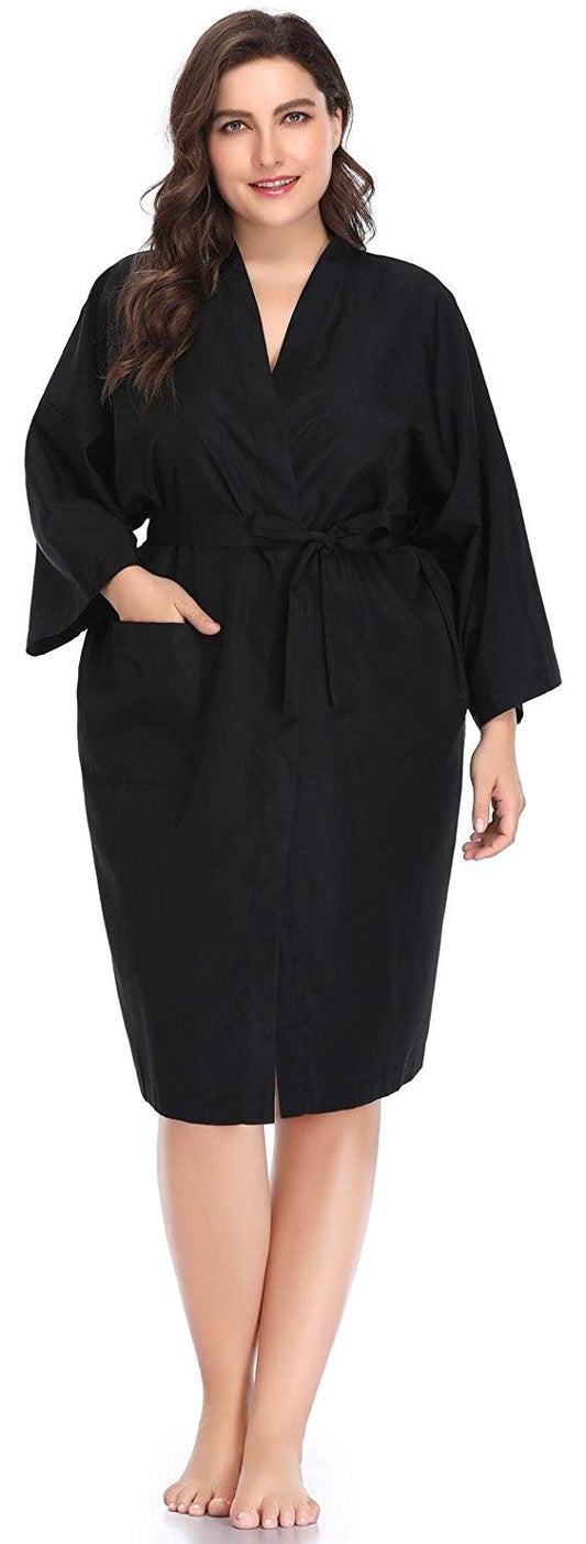 Salon Robes Smock for Clients, Hair Salon Client Gown Cape, Black