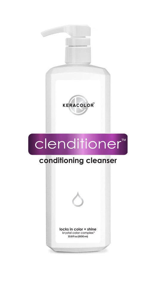 KERACOLOR Clenditioner Cleansing Conditioner Color Safe Prevents Fade - Replaces Your Shampoo, Keratin Infused, 33 Fl Oz