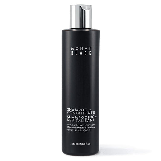 MONAT Black Shampoo + Conditioner - Mens Shampoo and Conditioner 2 in 1 Black Hair Care. A 2-in-1 Shampoo Conditioner Formulated for Optimal Hair Health In One Step. - Net Wt. 237 ml / 8.0 fl. oz.