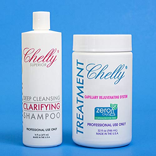 Combo Chelly Hair Treatment Capillary Rejuvenating System FORMALDEHYDE FREE 32 fl oz. + Clarifying Shampoo 16 fl