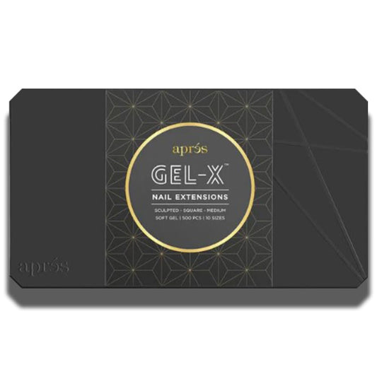 Aprés Gel-X Nail Kit Refills - Box of 500 Nail Tips, Sizes 0-9 (Sculpted Square Medium)