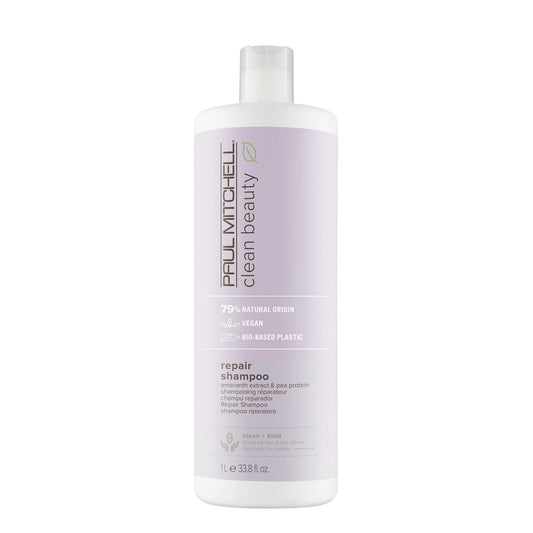 Paul Mitchell Clean Beauty Repair Shampoo, Strengthens and Protects, For Damaged, Brittle Hair, 33.8 fl. oz.