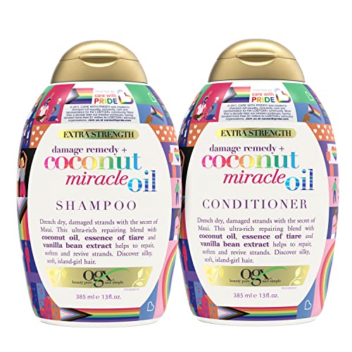 OGX Coconut Miracle Oil Extra Strength Shampoo & Conditioner, 2 Pack