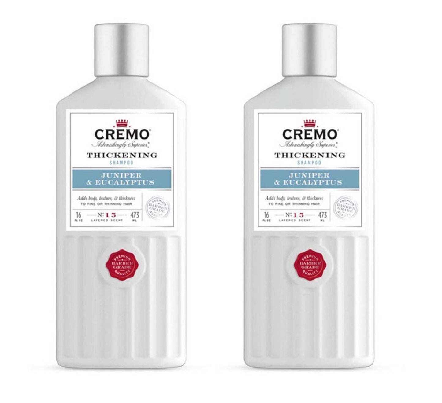 Cremo Barber Grade Juniper & Eucalyptus Thickening Formula for Fine or Thinning Hair, eucalyptus, juniper, eucalyptus, 16 Fl Oz (2-Pack)
