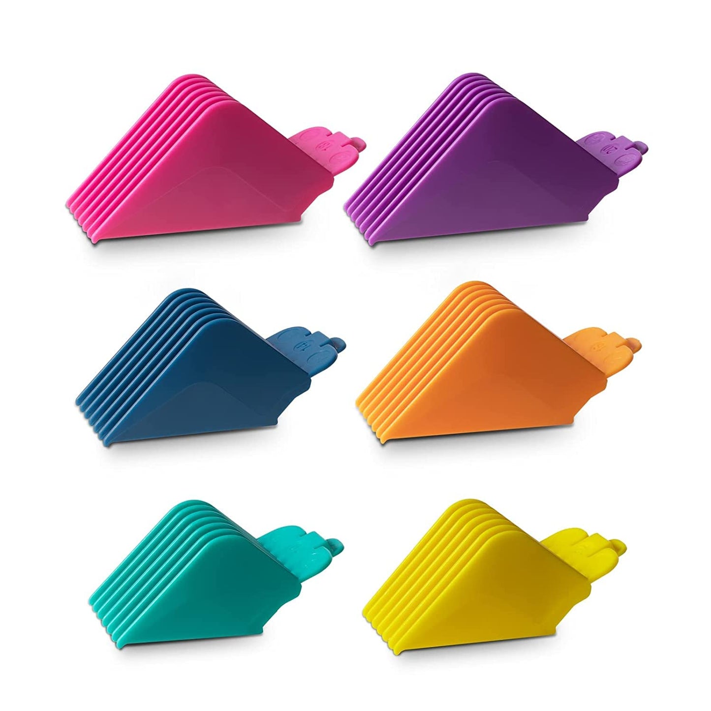 6Pcs Extra Long Hair Clipper Guards Cutting Guides Fits for Most Wahl Clippers, Color Coded Clipper Guards Replacement - 1.25", 1.5", 1.75", 2", 2.25" & 2.5" (#10, 12, 14, 16, 18, 20)