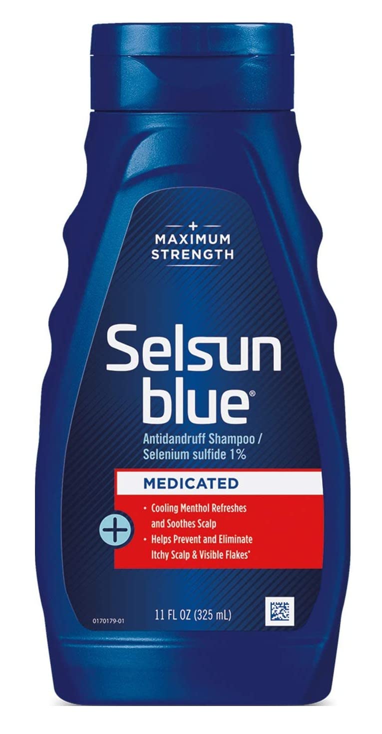 Selsun Blue Shampoo Naturals Dandruff Medicated 11 Ounce (325ml) (3 Pack)