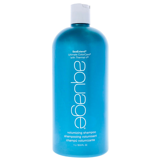 AQUAGE SeaExtend Volumizing Shampoo, 33.8 Oz, Gentle, SeaExtend Thermal-V Technology Seals Heat Out, Luxurious Shampoo That Prevents Haircolor Fade and Thermal Styling Damage